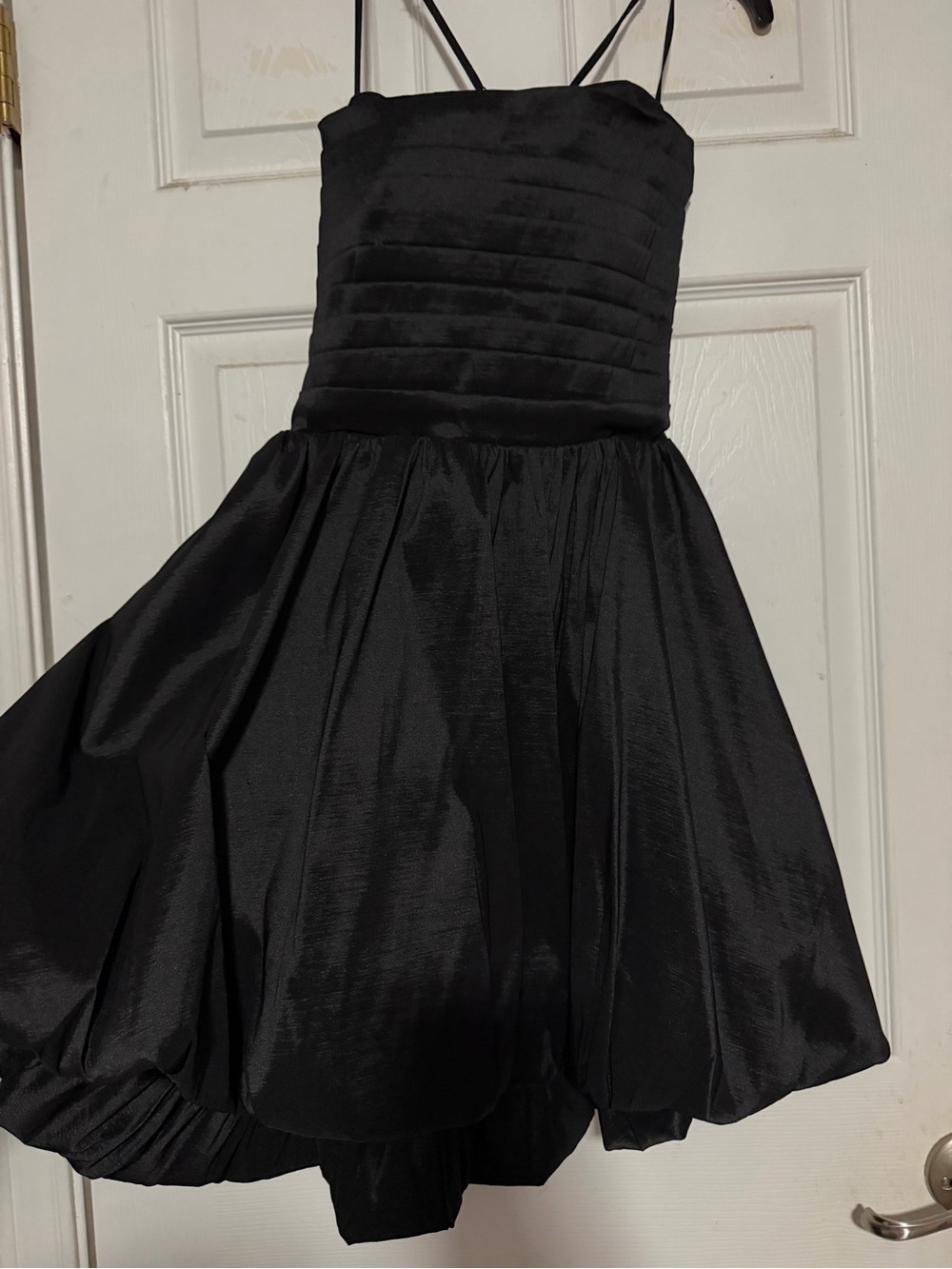Girls' Black Party Dress with Strappy Bodice